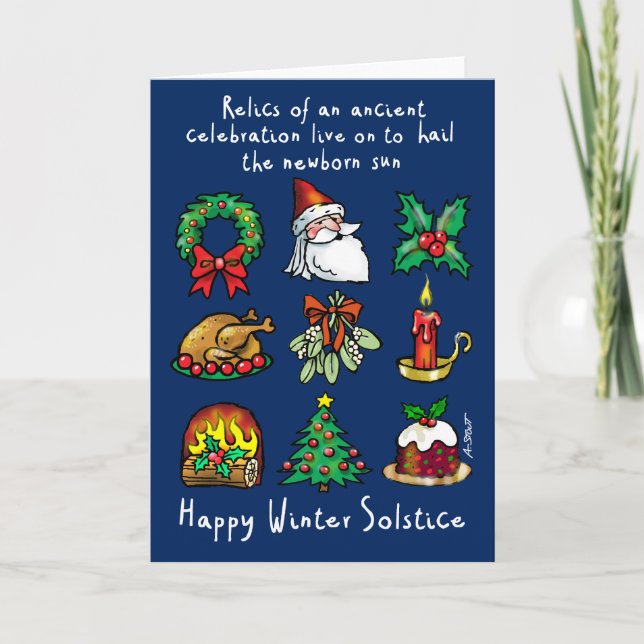 Cartes Pour Fêtes Annuelles Solstice d'hiver - (Devant)