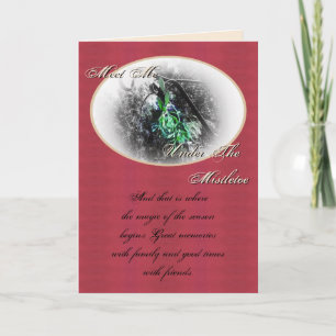 Cartes Pour Fêtes Annuelles Solstice d'hiver rustique de Yule de Mistletoe