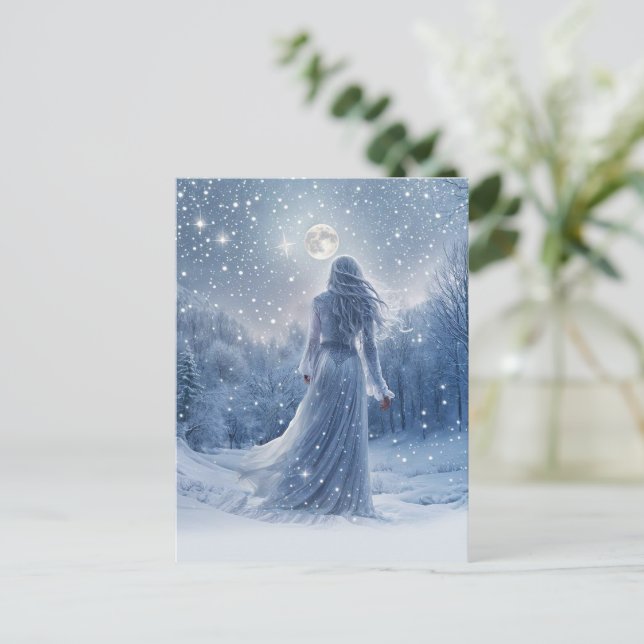 Cartes Pour Fêtes Annuelles Solstice d'hiver Vacances enchantées (Debout devant)