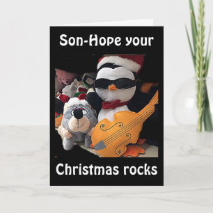 CARTES POUR FÊTES ANNUELLES SON-H0PE Y0UR CHRITMAS "R0CKS" DIT GUITAR PLAYER