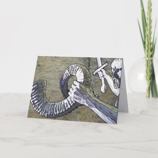 Cartes Pour Fêtes Annuelles Son Le Shofar (Devant)
