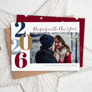 Cartes Pour Fêtes Annuelles Sonnerie dans la photo Fiançailles du Nouvel An