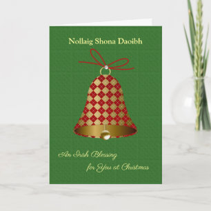 Cartes Pour Fêtes Annuelles Sonnette de Noël à motifs tartan gaélique irlandai