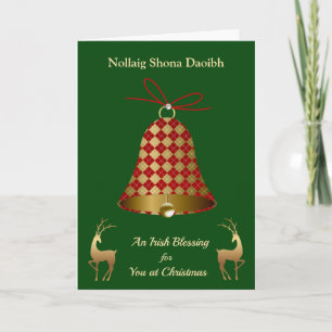 Cartes Pour Fêtes Annuelles Sonnette de Noël à motifs tatan, rennes irlandais