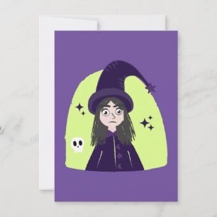Cartes Pour Fêtes Annuelles Sorcière Charmante Colère Mignonne