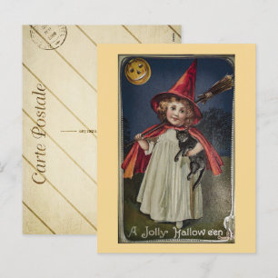Cartes Pour Fêtes Annuelles Sorcière vintage d'Halloween