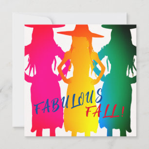 CARTES POUR FÊTES ANNUELLES SORCIÈRES FABULEUSES D'AUTOMNE