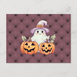 Cartes Pour Fêtes Annuelles Sorcières fantômes Casquettes Citrouilles Araignée