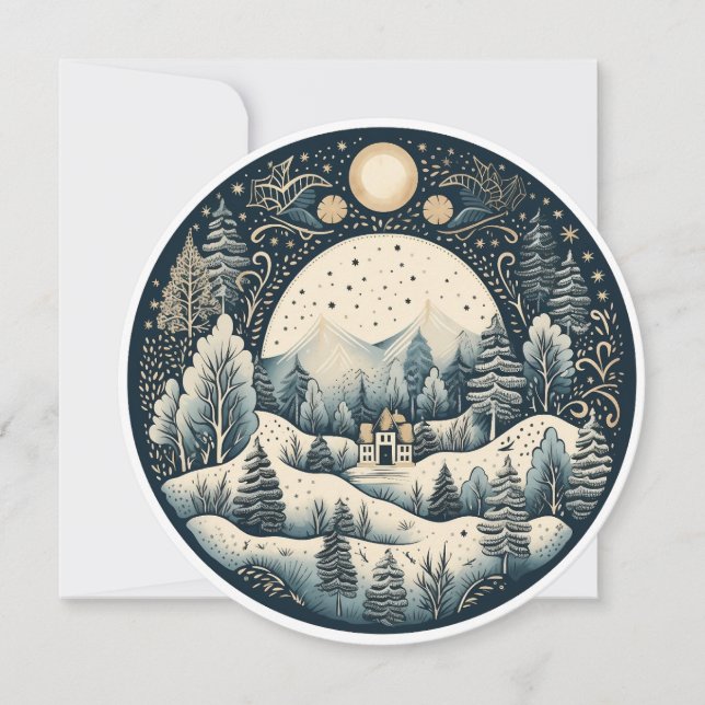 Cartes Pour Fêtes Annuelles Sortilège tranquille de l'hiver (Devant)