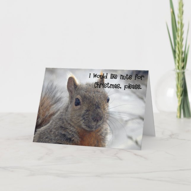 Cartes Pour Fêtes Annuelles souhait de Noël de l'écureuil (Devant)
