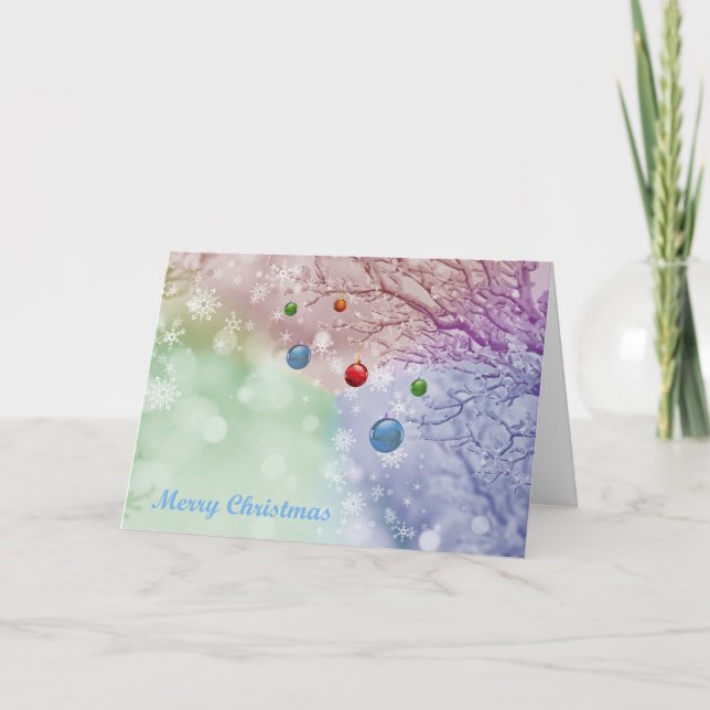 Cartes Pour Fêtes Annuelles Souhait de Noël heureux de décor de boules de (Devant)