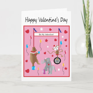 Cartes Pour Fêtes Annuelles Souhait de Saint-Valentin de cirque pour des