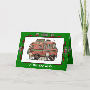 Cartes Pour Fêtes Annuelles Souhait de vacances du campeur rv de Travco