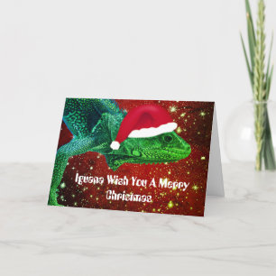 Cartes Pour Fêtes Annuelles Souhait d'iguane vous un Joyeux Noël personnalisé