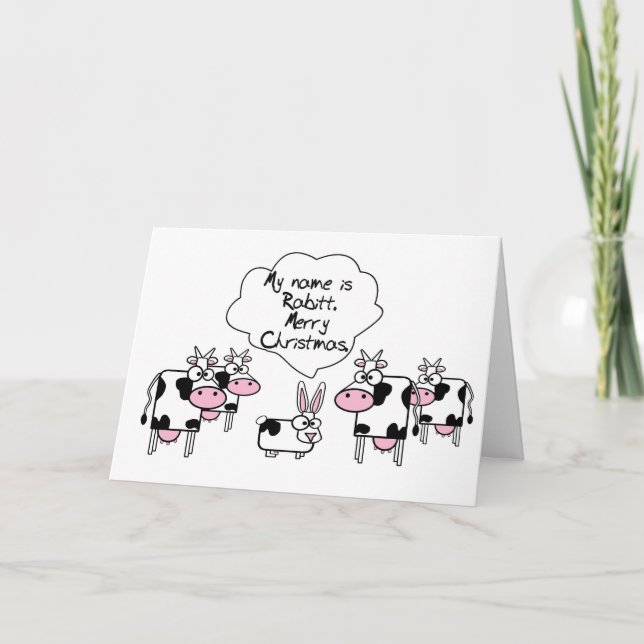 Cartes Pour Fêtes Annuelles Souhaitez Joyeux Vacances Drôle Mignonne Animal No (Devant)