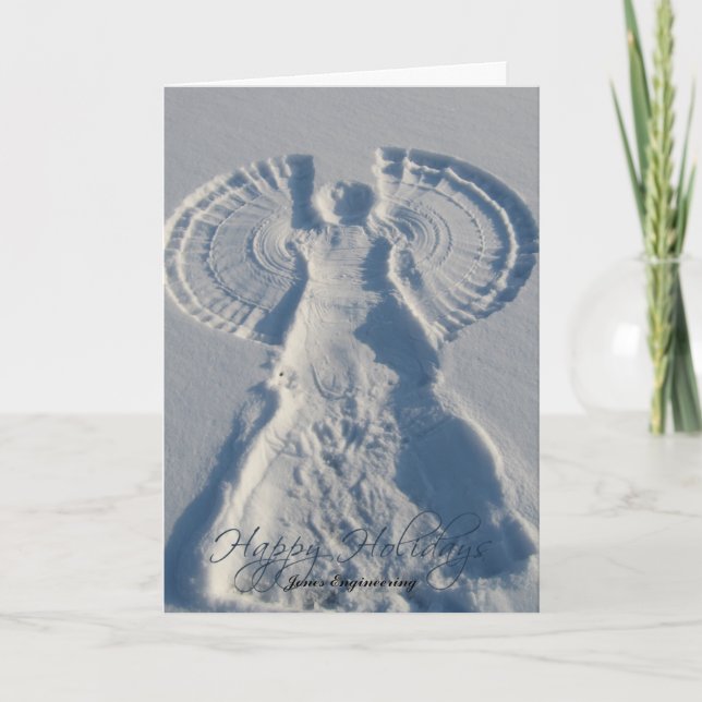 Cartes Pour Fêtes Annuelles Souhaits d'ange de neige vous bonnes fêtes (Devant)