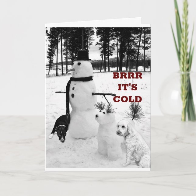 CARTES POUR FÊTES ANNUELLES SOUHAITS DE NOËL DE "FROID SNOWMAN" (Devant)