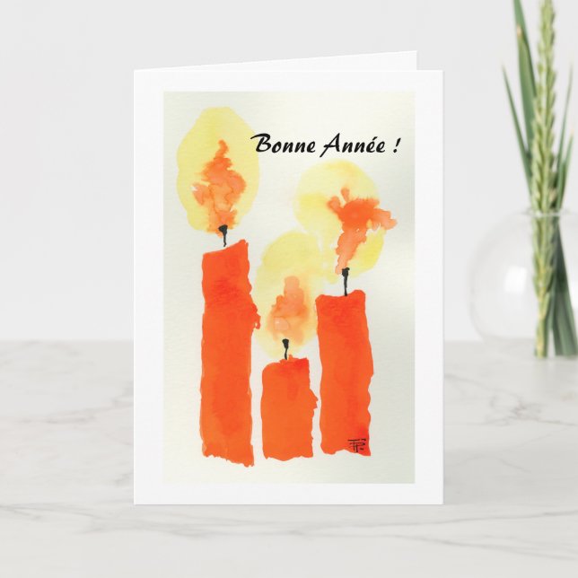Cartes Pour Fêtes Annuelles Souhaits de nouvelle année en français (Devant)
