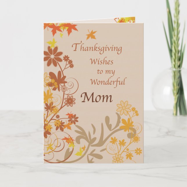 Cartes Pour Fêtes Annuelles Souhaits de thanksgiving de mère (Devant)