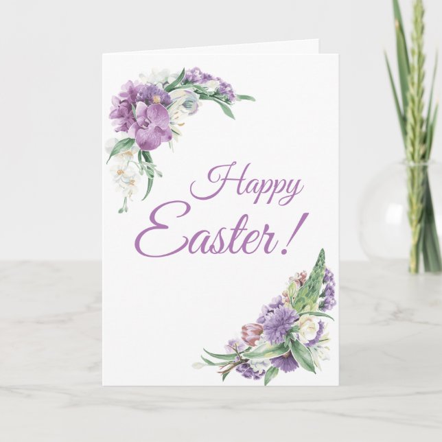 Cartes Pour Fêtes Annuelles Souhaits floraux de Pâques (Devant)
