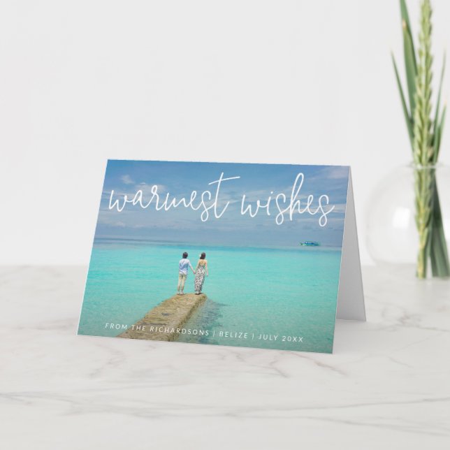 Cartes Pour Fêtes Annuelles Souhaits les plus chauds Elegance Beach Photo Noël (Devant)