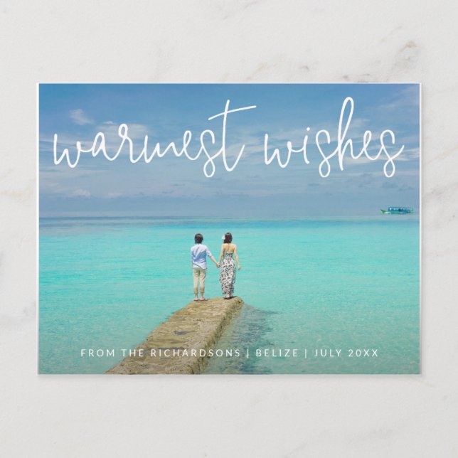 Cartes Pour Fêtes Annuelles Souhaits les plus chauds Elegance Beach Photo Noël (Devant)