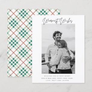 Cartes Pour Fêtes Annuelles Souhaits les plus chauds Photo Plaid Noël