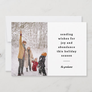Cartes Pour Fêtes Annuelles Souhaits minimaux d'envoi typographique noir blanc