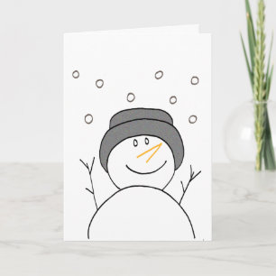 Cartes Pour Fêtes Annuelles Sourire de bonhomme de neige