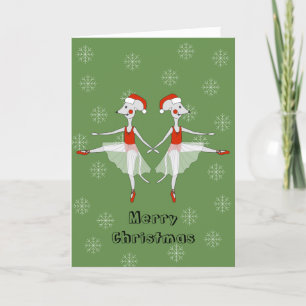 Cartes Pour Fêtes Annuelles Souris Ballerine de Noël Flocons de neige illusima