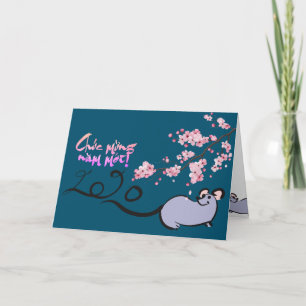 Cartes Pour Fêtes Annuelles Souris de caricature du printemps Nouvel An vietna
