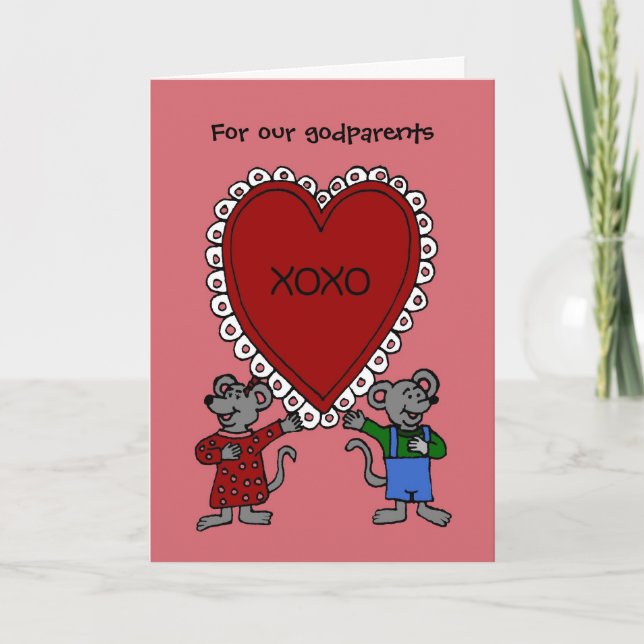 Cartes Pour Fêtes Annuelles Souris de heureuse Sainte-Valentin pour des (Devant)