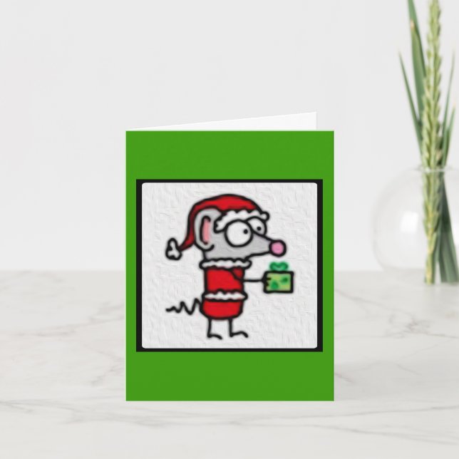 Cartes Pour Fêtes Annuelles Souris de Noël (Devant)