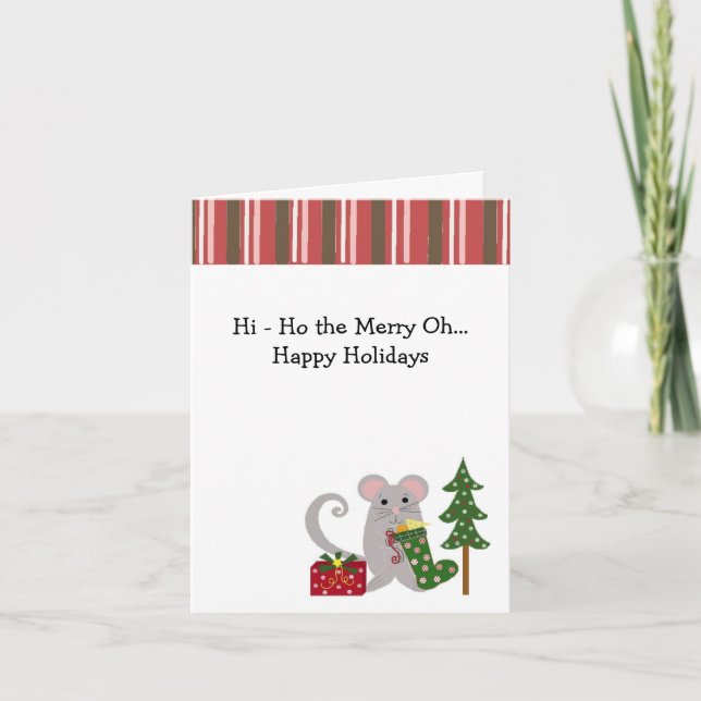 Cartes Pour Fêtes Annuelles Souris de Noël (Devant)