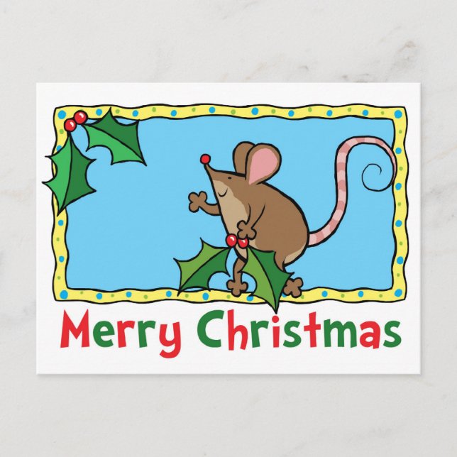 Cartes Pour Fêtes Annuelles souris de Noël (Devant)