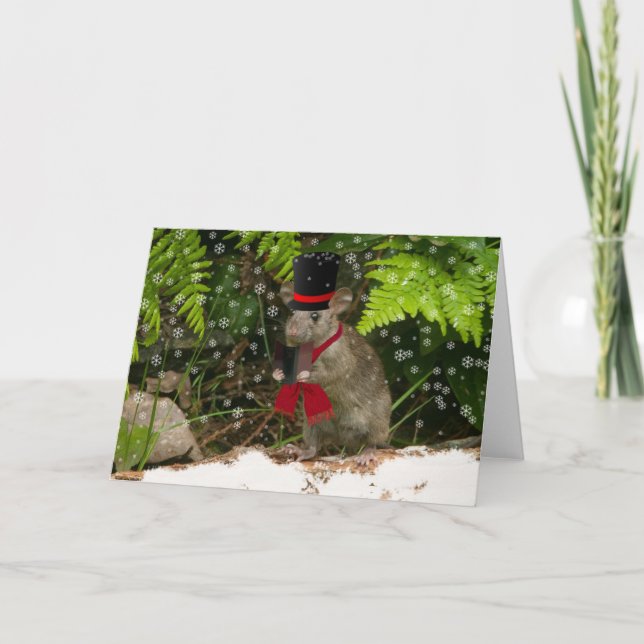 Cartes Pour Fêtes Annuelles Souris de Noël (Devant)