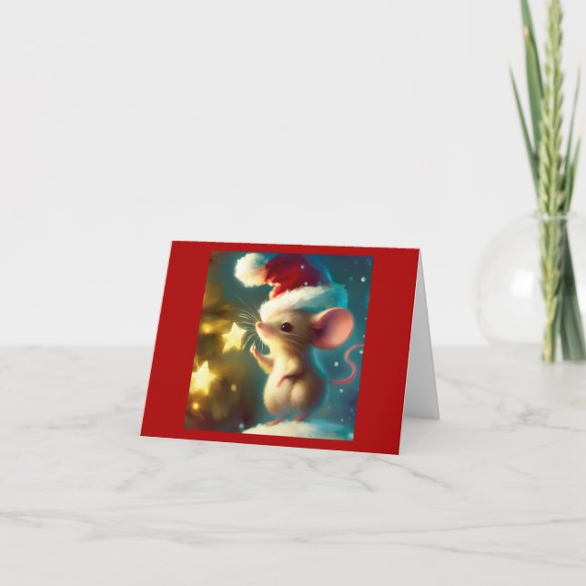 Cartes Pour Fêtes Annuelles Souris de Noël 1 (Devant)