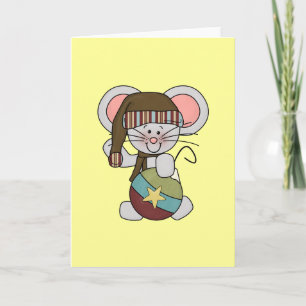 Cartes Pour Fêtes Annuelles Souris De Noël Avec Ornement