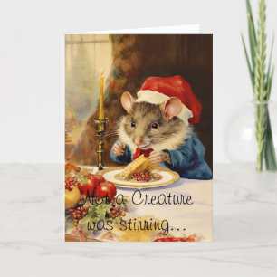 Cartes Pour Fêtes Annuelles Souris de Noël de l'Aquarelle mignonne