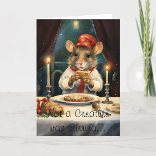 Cartes Pour Fêtes Annuelles Souris de Noël drôle avec poème