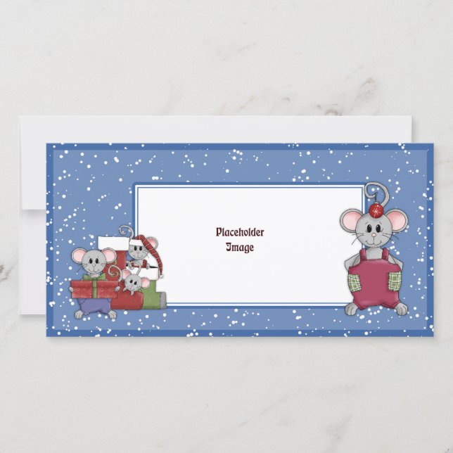Cartes Pour Fêtes Annuelles Souris de Noël et cadeaux (Devant)