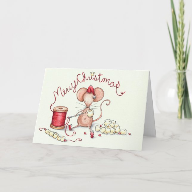 Cartes Pour Fêtes Annuelles Souris Popcorn (Devant)