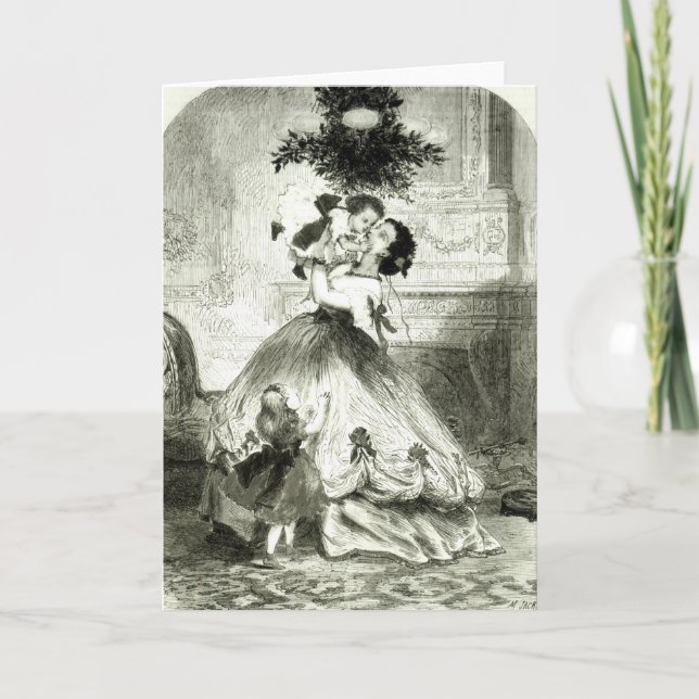 Cartes Pour Fêtes Annuelles Sous la Mistletoe' (Devant)
