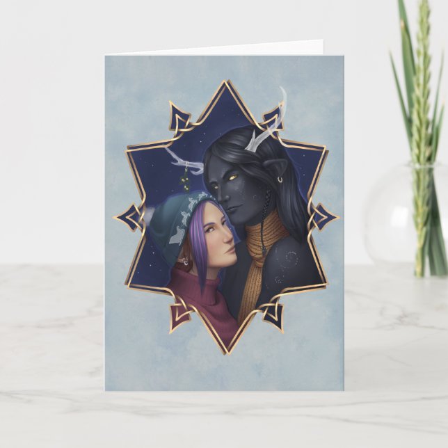 Cartes Pour Fêtes Annuelles Sous le gui (Devant)