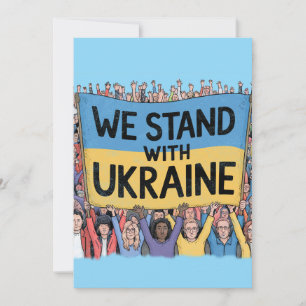 Cartes Pour Fêtes Annuelles Soutenez l'Ukraine Crowd Design, Unité et Liberté