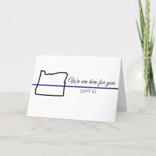 Cartes Pour Fêtes Annuelles Soutien de la Ligne bleue/sympathie- OU -personnal