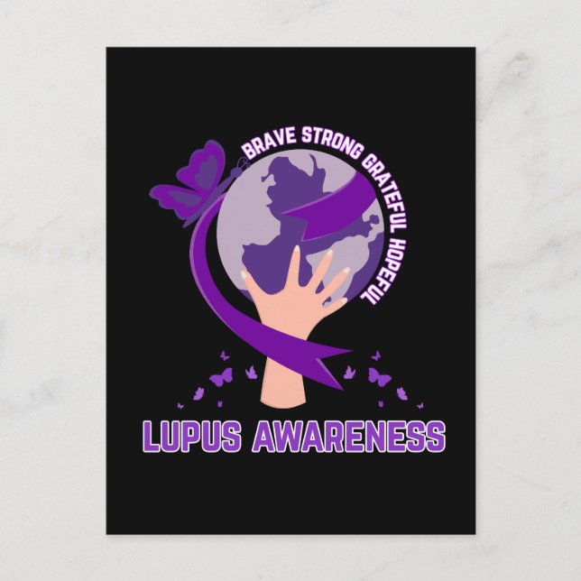 Cartes Pour Fêtes Annuelles Soutien lupus sensibilisation survivant guerrier (Devant)