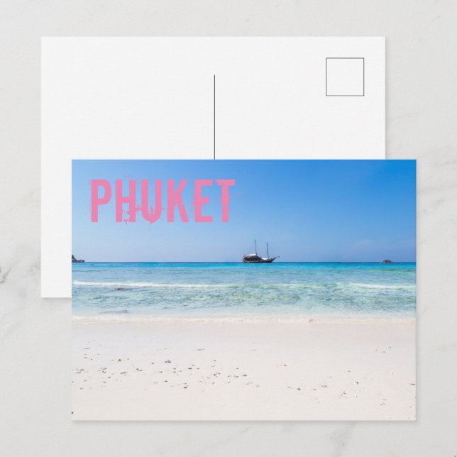Cartes Pour Fêtes Annuelles souvenir Phuket Beach Thaïlande (Devant / Derrière)