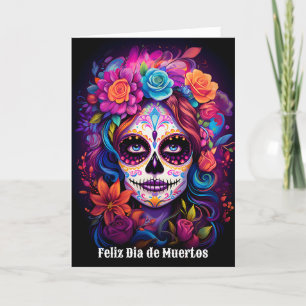 Cartes Pour Fêtes Annuelles 🌹 Souvenir vibrant : Lady Catrina en fleurs 🌹