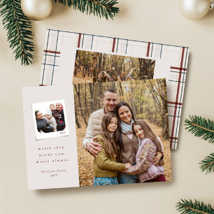 Cartes Pour Fêtes Annuelles Souvenirs de Noël trois photo carreaux neutres
